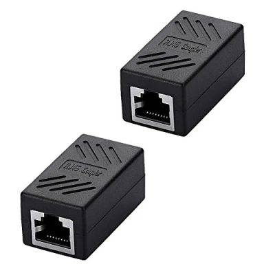 Abbildung von SIENOC Cat5 /Cat6 RJ45 Kupplung 8P8C Netzwerkkabel Verbinder geschirmt Buchse auf Schwarz (2 Stücks)