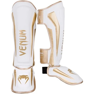 Abbildung von venum Unisex Elite Schienbeinschoner, Weiss / Gold, M EU