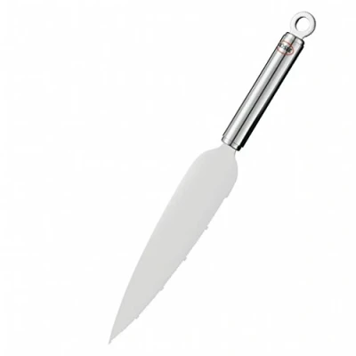 Abbildung von RÖSLE Tortenmesser, Hochwertiges Kuchenmesser zum Teilen und Verteilen von Torten Kuchen, feine Zahnung, Edelstahl 18/10, Länge 29,5 cm