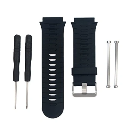 Abbildung von Waekethy Armband für Garmin Forerunner 920XT, Weich Silikon Armbänder Einstellbar Sport Ersatzarmband Kompatibel mit 920XT (Schwarz)