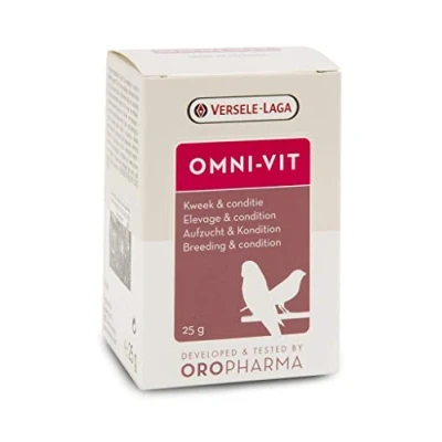 Abbildung von Versele Laga Oropharma Omni VIT 25 g Multivitaminpräparat für Vögel Kann die Zucht und optimale Kondition unterstützen Mit Vitaminen, Aminosäuren Spurenelementen