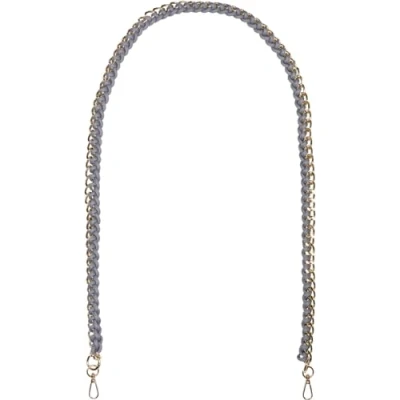 Abbildung von styleBREAKER Taschen Schulterriemen mit eingeflochtener Kette, Wechsel Taschengurt, Handyband, Handykette, Karabiner 02013038, Farbe:Grau