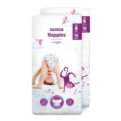 Abbildung von Amazon Marke: Mama Bear Ultra Dry Windeln Größe 6 (15+ kg) MONATSBOX, Weiß, 140 Stück (2 Packungen mit 70)