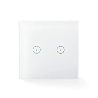 Abbildung von SmartLife Wandschalter Wi Fi Dual Wandhalterung 1000 W Android/IOS Glas Weiss