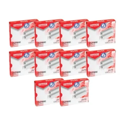 Abbildung von OFFICE PRODUCTS 18072359 19 Heftklammern 23/15 Silbern/ 10.000 Stück (10 x 1000 Stück) Standart Handtackerklammern/Tackerklammern Büroklammern/Verzinkt