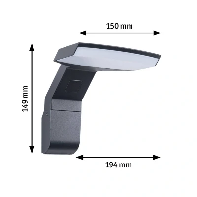 Abbildung von Paulmann LED Außen Wandleuchte »Zenera 230V anthrazit 2.200 3.000 K«, 1 flammig, insektenfreundlich und seewasserresistent