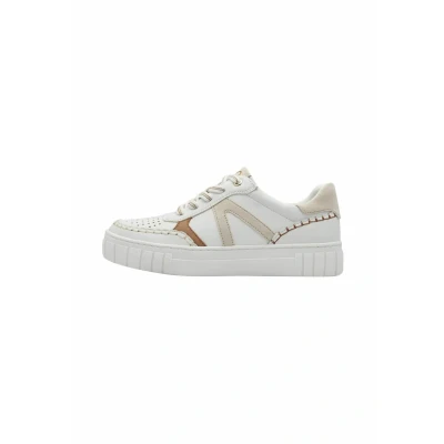 Abbildung von MARCO TOZZI Damen Sneaker flach mit Schnürsenkeln Freizeit, Mehrfarbig (White/Dune), 41 EU