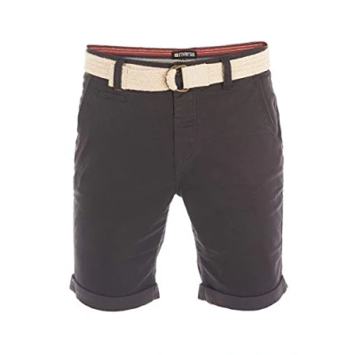 Abbildung von riverso Kurze Hosen Herren Sommer Chino Shorts mit Gürtel Regular Fit RIVHenry Bermuda Stretch, Größe:W 42, Farbe:Anthracite Grey (23400)