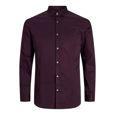 Abbildung von JACK &amp; JONES Herren JJPRPARMA Shirt L/S NOOS Langarmhemd, Winetasting/Fit:super Slim,S