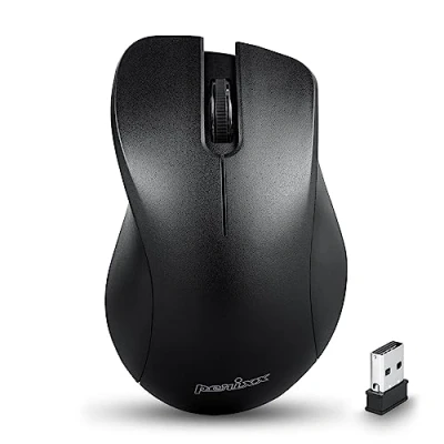 Abbildung von Perixx PERIMICE 621B Kabellose Maus Leiser klick mit Ergo Design Kompatibel für Desktop und Laptop PC Kabellos 2,4 GHz Schwarz