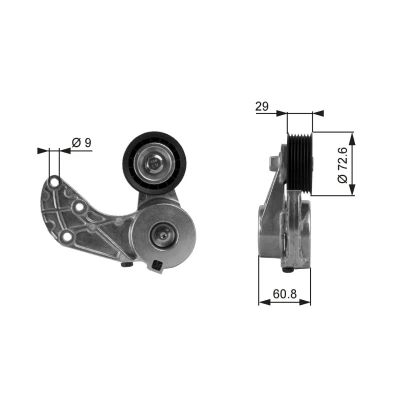 Abbildung von GATES FleetRunner Micro V Kit T38317 Spannrolle VOLKSWAGEN: Phaeton, Touareg II, PORSCHE: Cayenne