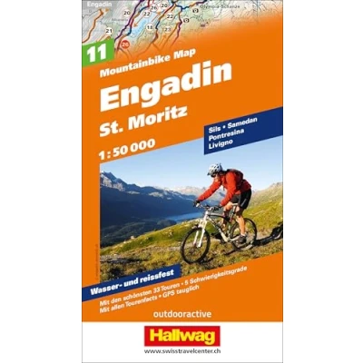 Abbildung von Hallwag Mountainbike Karte 11 Engadin 1:50.000: mit St. Moritz. Wetterfest, detailliert und den besten Trails (Hallwag Karten, Band 11)