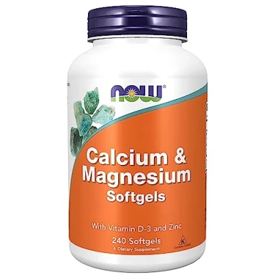 Abbildung von Now Foods, Calcium &amp; Magnesium Softgels, 240 Weichkapseln, Laborgeprüft, Vitamin D3, Zink, Glutenfrei
