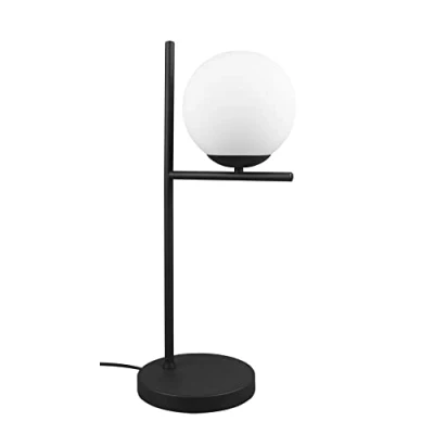 Abbildung von Trio Leuchten Tischleuchte Pure 502000132, Metall Schwarz matt, Glas weiß, exkl. 1x E14