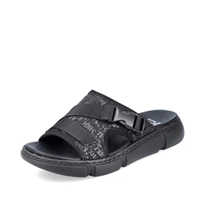 Abbildung von Rieker Damen Pantoletten 68990, Frauen Slip On,Sandalen,Freizeitschuhe,Women&#039;s,Woman,Lady,Ladies,schluepfschuhe,schwarz (01),38 EU / 5 UK