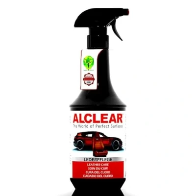 Abbildung von ALCLEAR 721LP Auto Lederpflege, Innenraum Autopflege für Glattleder, auch Leder Sofa perfekt, 1.000 ml Reiniger mit Sprühkopf, Anwendung Mikrofasertuch