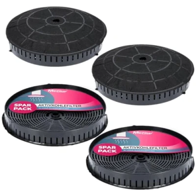 Abbildung von McFilter 4x Aktivkohlefilter Ø 172 mm für Dunstabzugshaube geeignet Kohlefilter Elica CFC0038668 Typ57, Nyttig 440, AEG 4055171138 4055217501 Bauknecht Whirlpool 48400008824 Abzugshaube