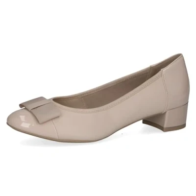 Abbildung von CAPRICE Damen Pumps mit Blockabsatz Schleife, Beige (Beige Comb I), 38 EU