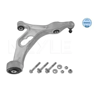 Abbildung von MEYLE 116 050 0097/S Querlenker ORIGINAL Quality mit Zubehör Trag /Führungsgelenk, Gummilager Vorderachse rechts, unten Aluminium