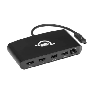 Abbildung von OWC Thunderbolt 3 Mini Dock 5 Port min 2 x HDMI, Features HDMI 4K60, USB 3, 2, 1GBe Network