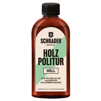 Abbildung von Schrader Holz Politur hell Möbelpolitur frischt lackierte Holzmöbel auf 250ml Made in Germany