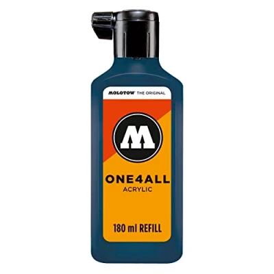 Abbildung von Molotow ONE4ALL Refill Acryl, Farbe 027 petrol 180 ml, Nachfülltinte für Permanentmarker