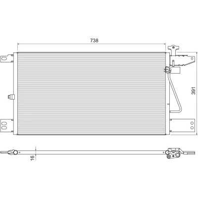Abbildung von VALEO 815065 Klimakondensator ohne Trockner Aluminium 393 R 134a