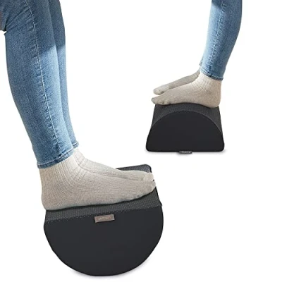 Abbildung von Leitz Schreibtisch Fußstütze, verstellbare Bein &amp; Kniestütze, ideal im Home Office, lindert Schulter Rückenschmerzen, Schaumstoff mit Stoffbezug, IGR zertifiziert, Ergo Cosy Serie, Grau, 53710089