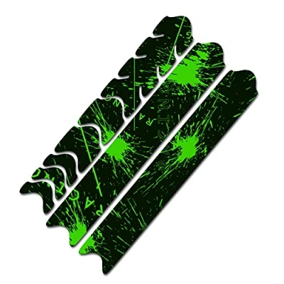 Abbildung von AlphaShield Fahrrad Rahmenschutz Kettenstreben Schutz Folie Aufkleber Rahmen Carbon MTB BMX Lackschutz R161 (01 Racing Neon Grün)