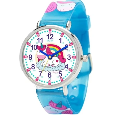 Abbildung von Kiddus Time Teacher Classic Uhr für Kinder, Größe: One Size, Happy unicorn
