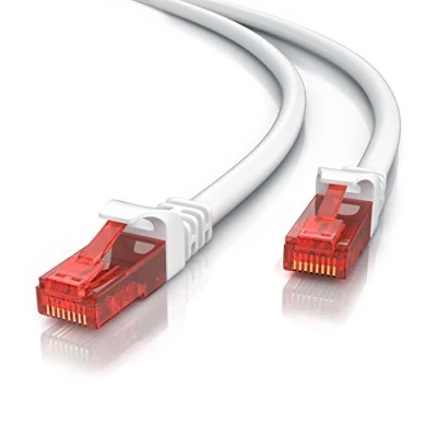 Abbildung von 10m Netzwerkkabel RJ45 Ethernet Gigabit LAN Kabel 10 100 1000Mbit s Patchkabel kompatibel zu Cat 5 6 7 8 Switch Router Modem Patchpannel Access Point Patchfelder weiß