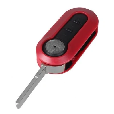 Abbildung von Autoschlüssel Ersatz Fernbedienung Schlüssel Für Cle Rotes FIAT 500 Abarth Bravo Ducato Evo Punto Schlüsselanhänger Flip mit 3 Tasten Klinge Modell Phonillico®