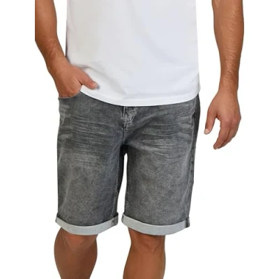 Abbildung von DENIMFY Jeans Shorts Herren Stretch Kurz Regular Fit DFAri Kurze Hosen Sommer Denim Einfarbig, Größe:31, Farben:Grey (G37)