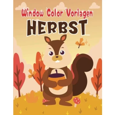 Abbildung von Window Color Vorlagen Herbst: Fenstervorlagen mit Herbst motive für Kinder ab 5 Jahren und Erwachsene Fensterbilder Wiederverwendbare Jungs Mädchen.