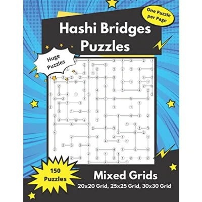 Abbildung von Hashi Bridges Puzzles Mixed Grids: Large for adults (solutions included)