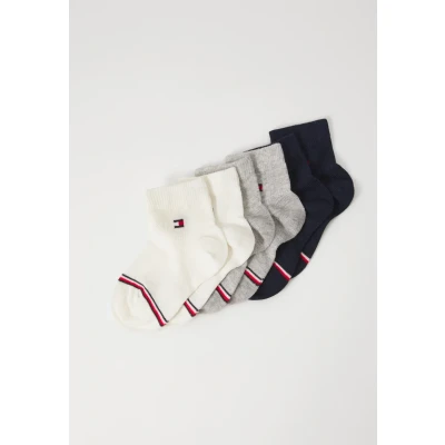 Abbildung von Tommy Hilfiger Unisex 6 PACK Socken für Kinder, Größe: 19 22, Navy/white/grey melange