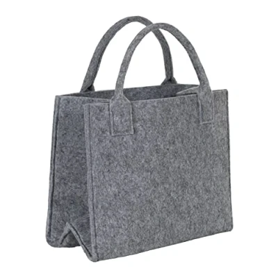 Abbildung von Brandsseller Praktische Einkaufstasche Shoppingbag Freizeittasche Aufbewahrungsbehälter aus Filz ca. 35 x 20 28 cm Hellgrau