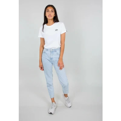 Abbildung von Alpha Industries Small LOGO Tshirt print, Damen, Größe: XS, White
