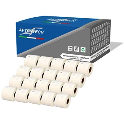 Abbildung von Aftertech 20x 99015 54x70mm Rollen kompatible Klebeetiketten (320 Etiketten/Rolle = 6400 insgesamt) für Dymo LabelWriter Seiko SLP Etikettendrucker S0722440 20x99015