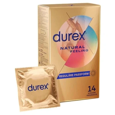 Abbildung von Durex Natural Feeling Kondome Latexfreie aus Real Feel Material &amp; mit anatomischer Easy On Form 14 (1er Pack)
