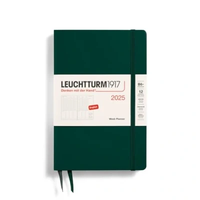 Abbildung von LEUCHTTURM1917 371024 Wochenplaner 2025, Paperback B6+ Hardcover 12 Monats Kalender, liniert Forest Green, Englisch