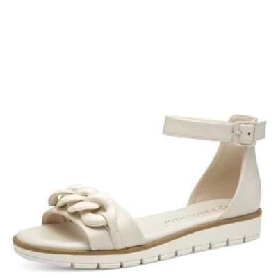 Abbildung von Marco Tozzi Riemensandalette, Damen, Größe: 39, Cream Schuhe