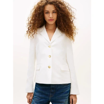 Abbildung von Tommy Hilfiger SLIM Blazer, Damen, Größe: 36, Optic white