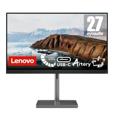Abbildung von Lenovo L27m 30 27&quot; Full HD Monitor 1920x1080 75Hz 250 nits 4ms Reaktionszeit HDMI VGA AMD FreeSync integr. Kamera &amp; Lautsprecher höhenverstellbar schwarz