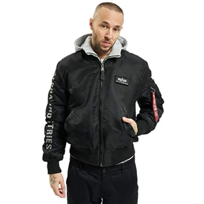 Abbildung von Alpha Industries Übergangsjacke, Herren, Größe: Small, Black/grey