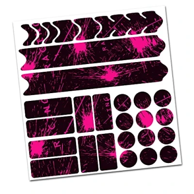 Abbildung von AlphaShield Fahrrad Rahmenschutz Kettenstreben Schutz Folie Aufkleber Rahmen Carbon MTB BMX Lackschutz R159 R161 (05 Racing Neon Pink)