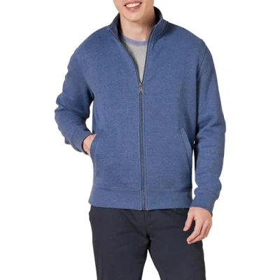 Abbildung von Amazon Essentials Herren Fleece Jacke mit durchgehendem Reißverschluss, Blau Heide, XS