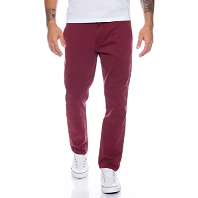 Abbildung von Rock Creek Herren Designer Chino Hose Regular Slim Chinohose RC 390 Bordo W30 L30