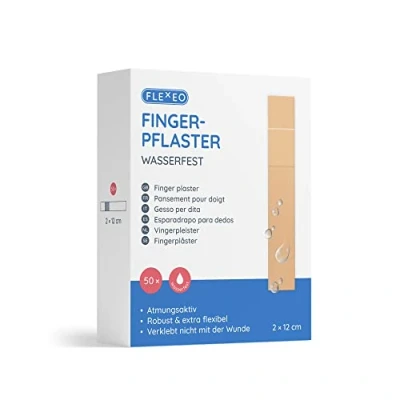 Abbildung von Wasserfeste pflaster Stripes beige in 2cmx12cm 50Stk Set groß Fingerpflaster wasserfest extra lang waterproof band aid Wundpflaster für Finger