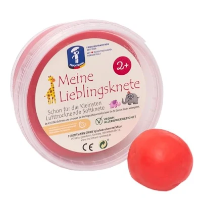 Abbildung von Feuchtmann MEINE LIEBLINGSKNETE Edu Edition 500g Kinderknete Rot, glutenfreie Spielknete vegan, ungiftige Knete, Modelliermasse lufttrocknend